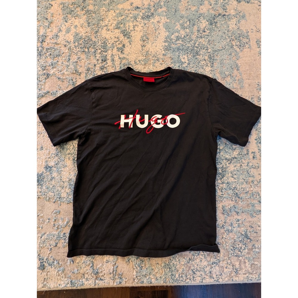 Hugo Boss Daikashi Black Cotton Logo Graphic Short Sleeve T-Shirt Size Large